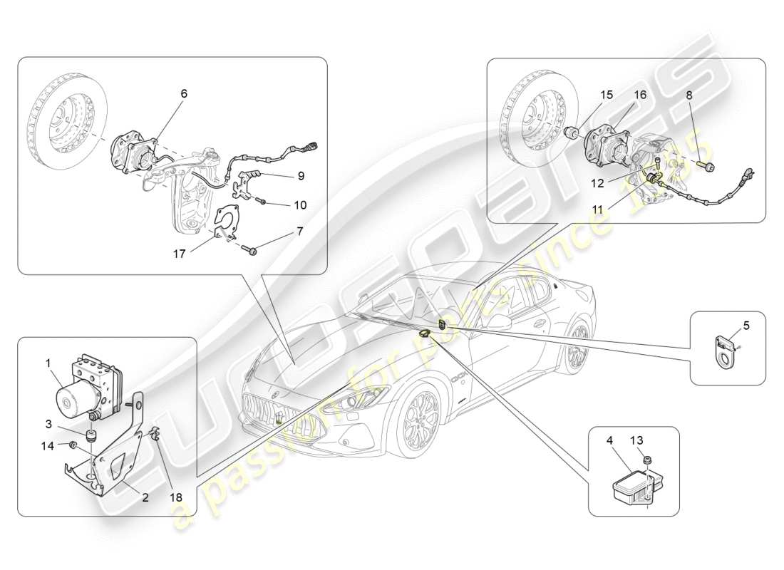 maserati granturismo s (2019) braking control systems part diagram