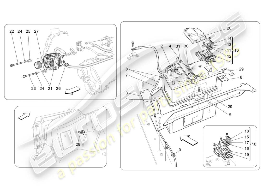 maserati granturismo s (2016) energy generation and accumulation part diagram