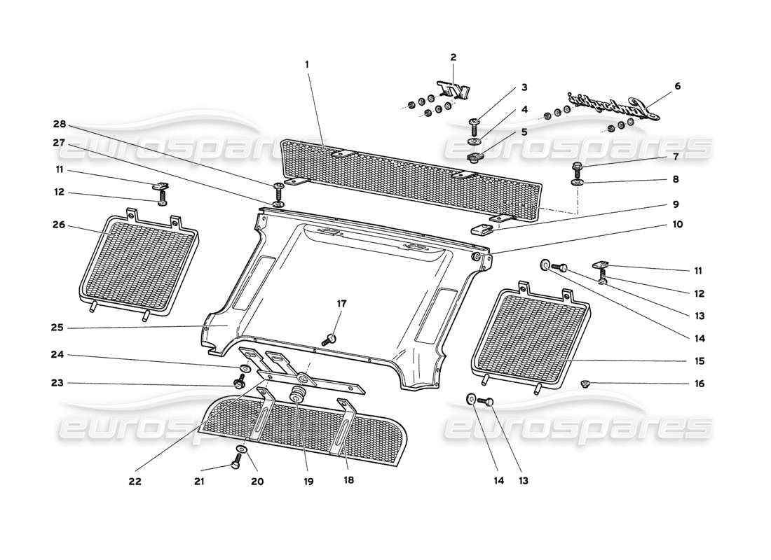 lamborghini diablo 6.0 (2001) rear body elements part diagram