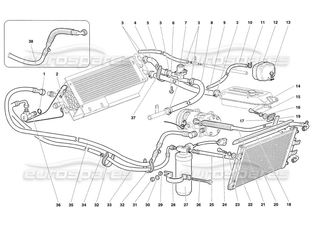 lamborghini diablo sv (1998) climate control part diagram