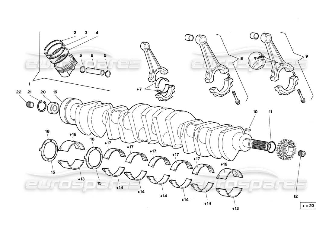 lamborghini diablo 6.0 (2001) crank gears part diagram