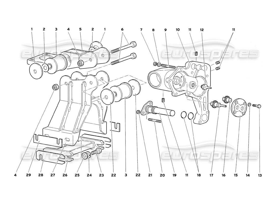 lamborghini diablo sv (1999) gearbox oil pump part diagram