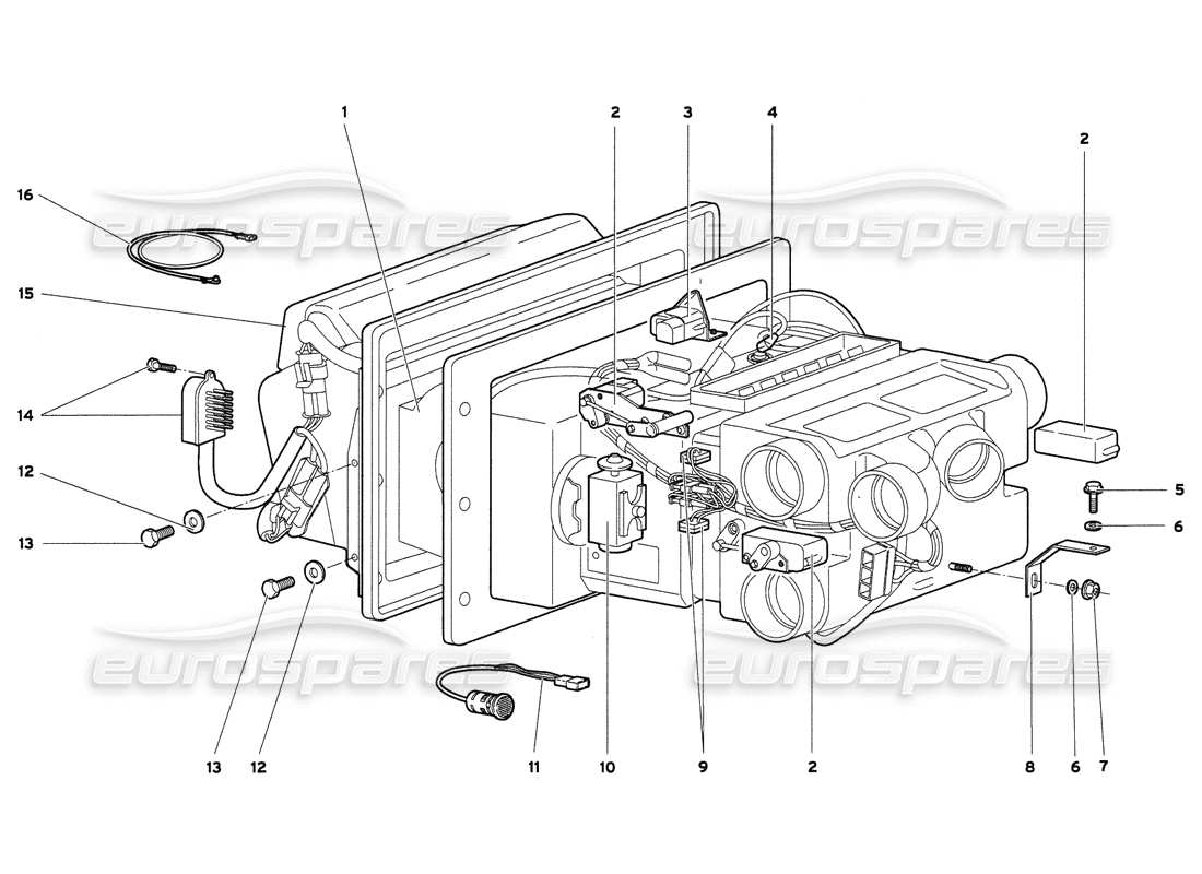 lamborghini diablo 6.0 (2001) climate control part diagram