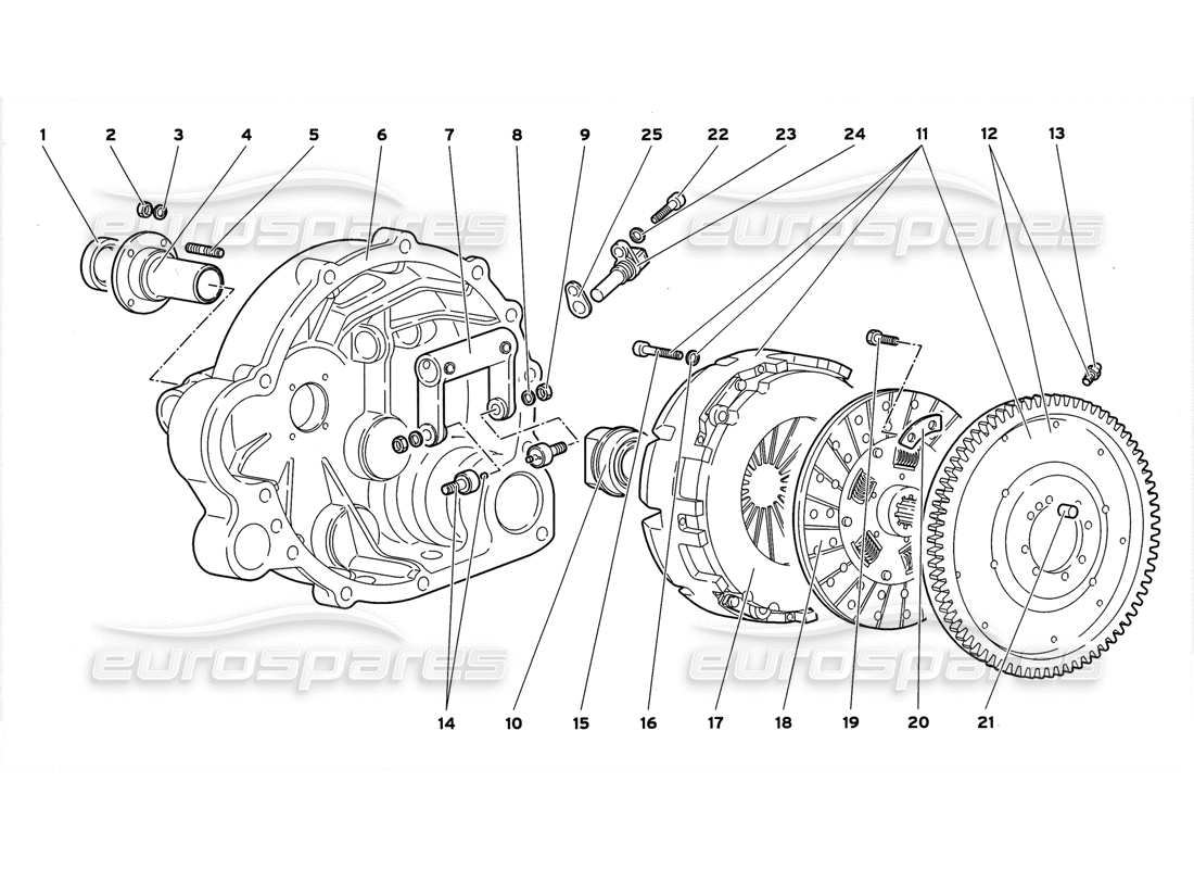 lamborghini diablo gt (1999) clutch part diagram