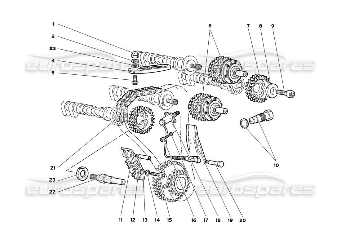 lamborghini diablo gt (1999) timing system part diagram