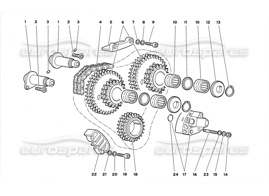 lamborghini diablo gt (1999) timing system part diagram