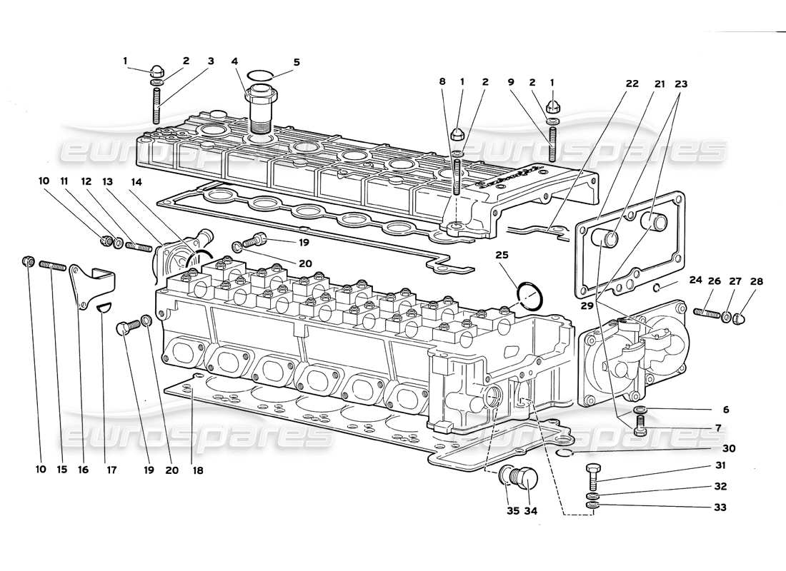 lamborghini diablo gt (1999) accessories for right cylinder head part diagram