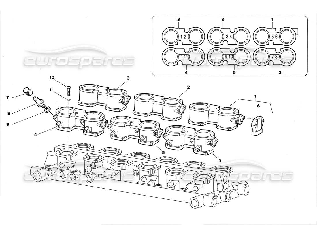 lamborghini diablo gt (1999) intake manifold part diagram