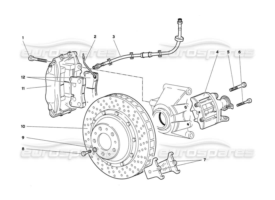 lamborghini diablo 6.0 (2001) rear brakes part diagram