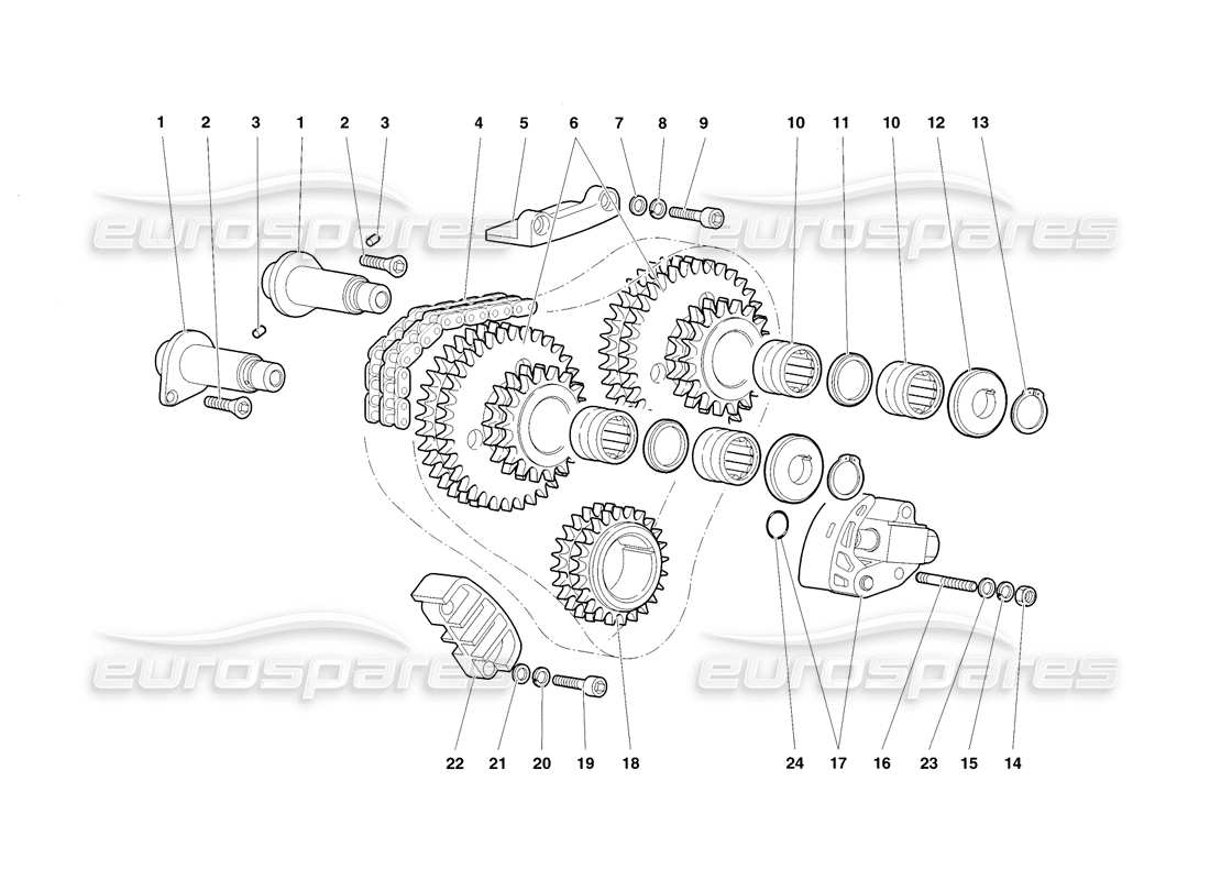 lamborghini diablo sv (1998) timing system part diagram