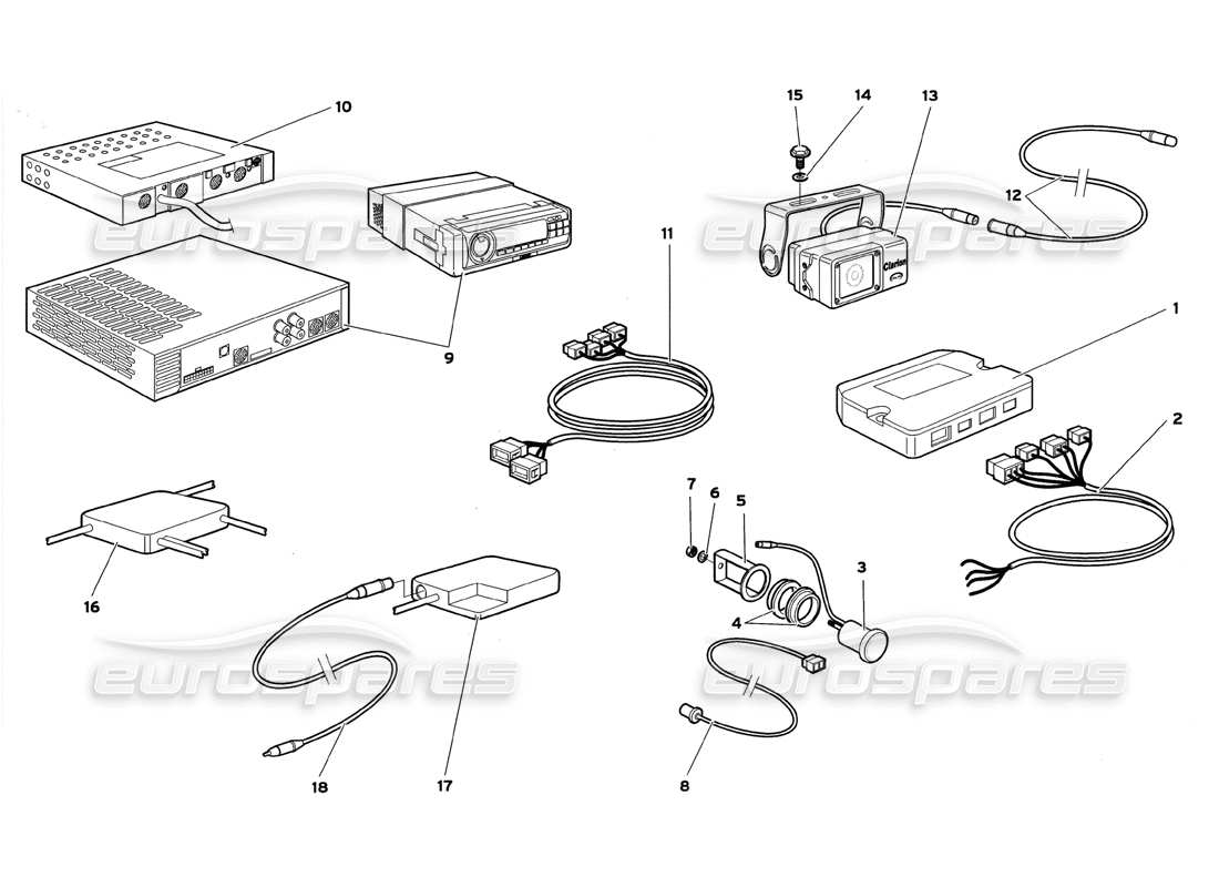 lamborghini diablo gt (1999) electrical system part diagram