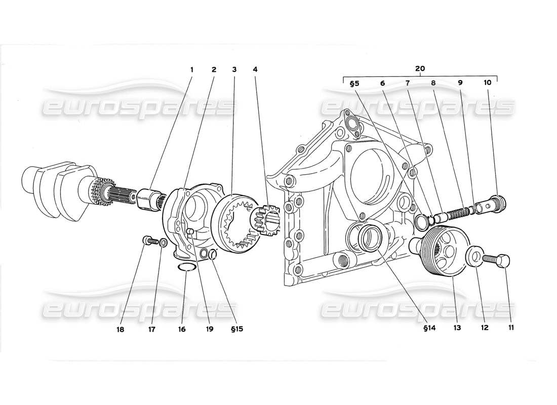 lamborghini diablo gt (1999) engine oil pump part diagram