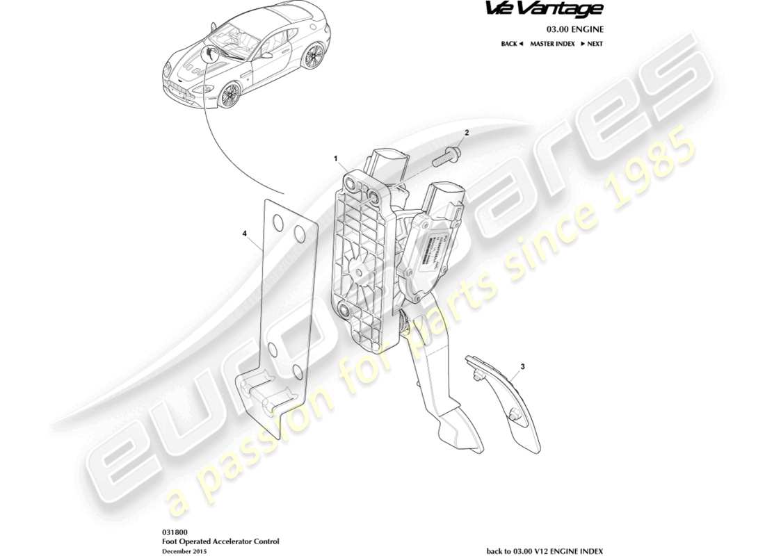 aston martin v12 vantage (2012) throttle control part diagram