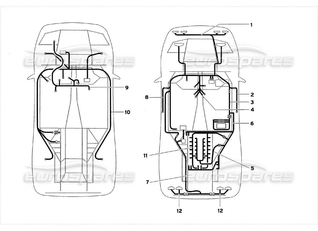 lamborghini diablo gt (1999) electrical system part diagram