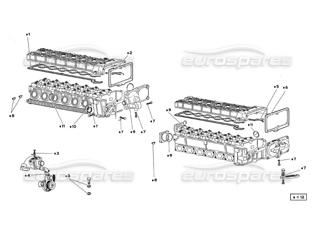 lamborghini diablo gt (1999) cover gasket kit part diagram