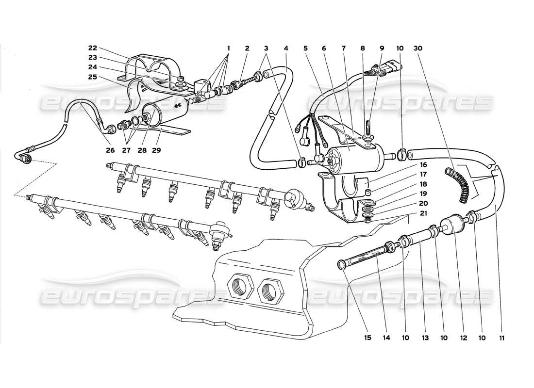 lamborghini diablo gt (1999) fuel system part diagram