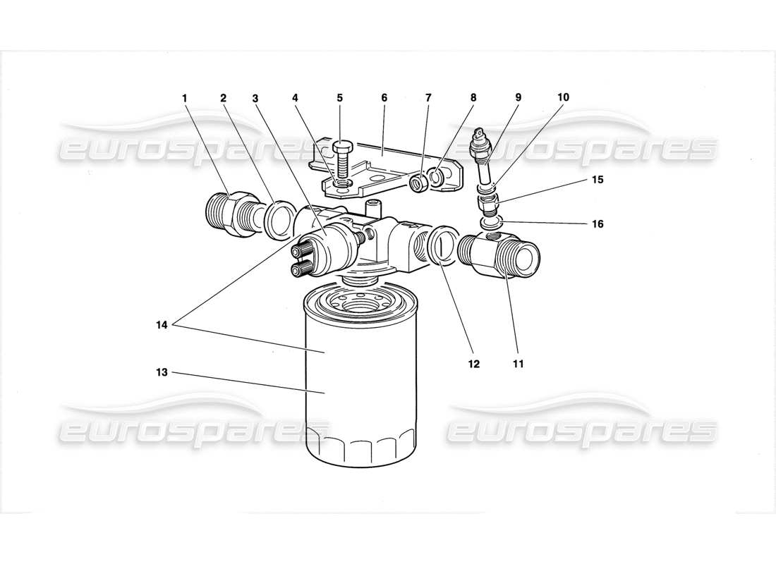 lamborghini diablo gt (1999) engine oil filter part diagram