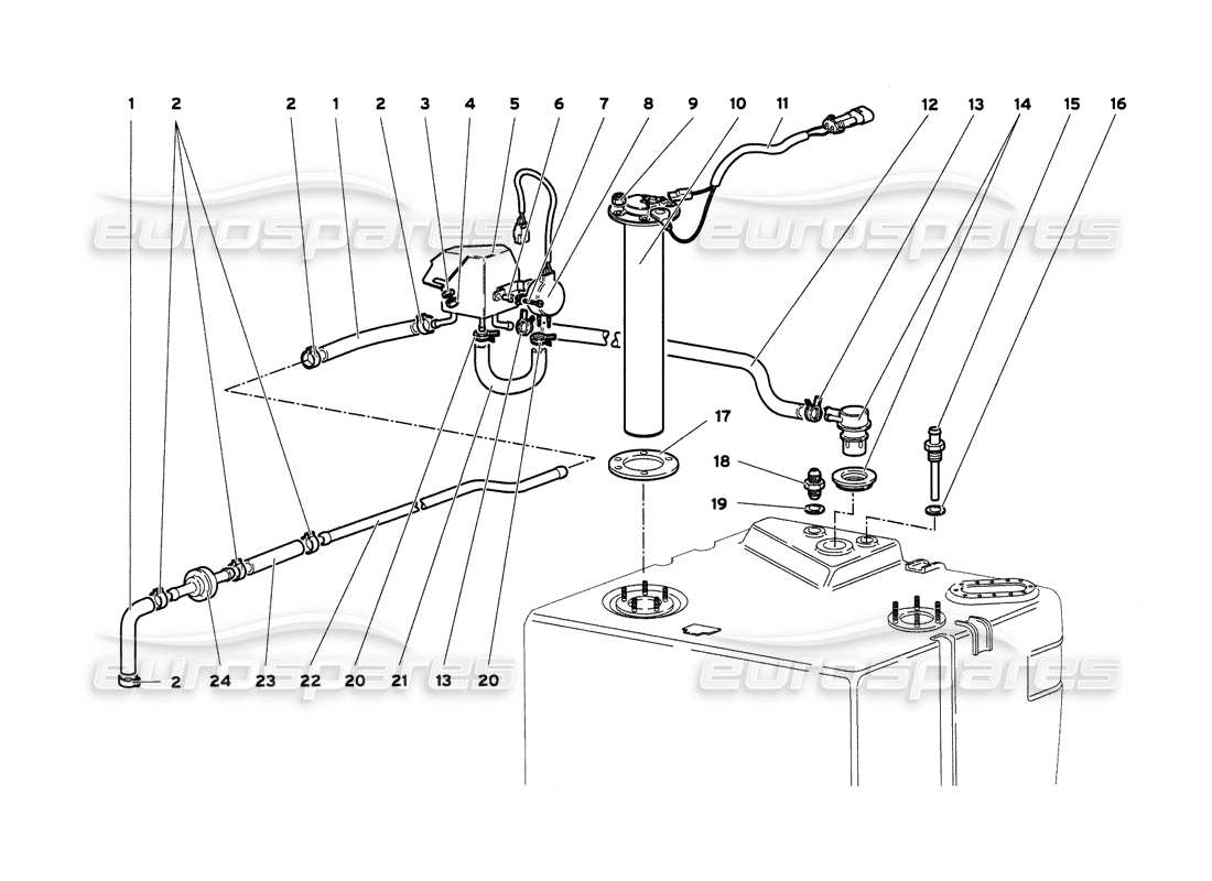 lamborghini diablo 6.0 (2001) fuel system part diagram