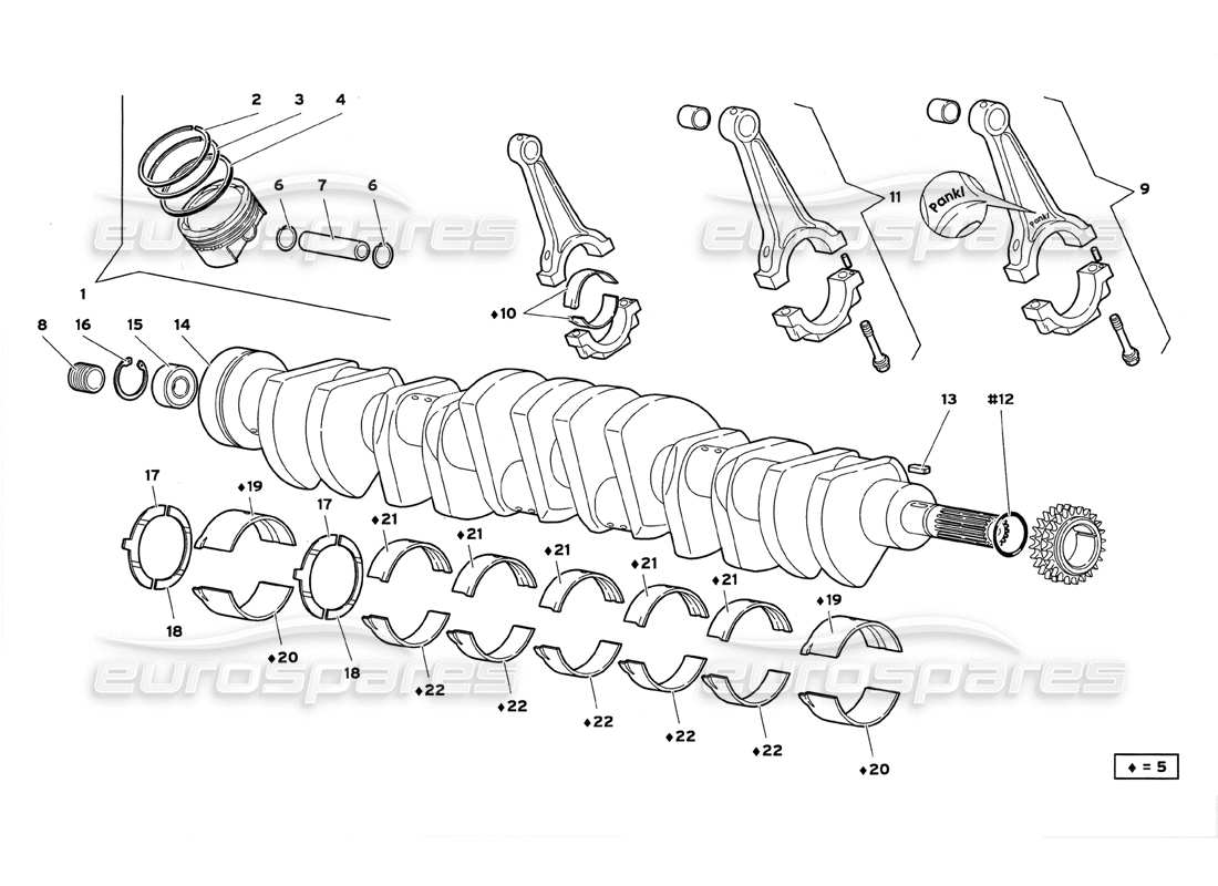 lamborghini diablo gt (1999) crankgears part diagram