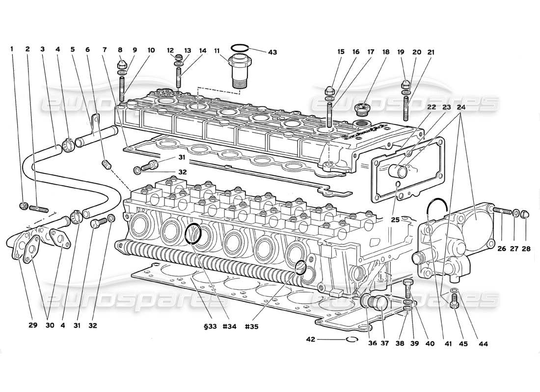 lamborghini diablo gt (1999) accessories for left cylinder head part diagram