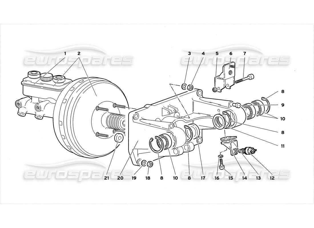 lamborghini diablo gt (1999) pedal mounting part diagram