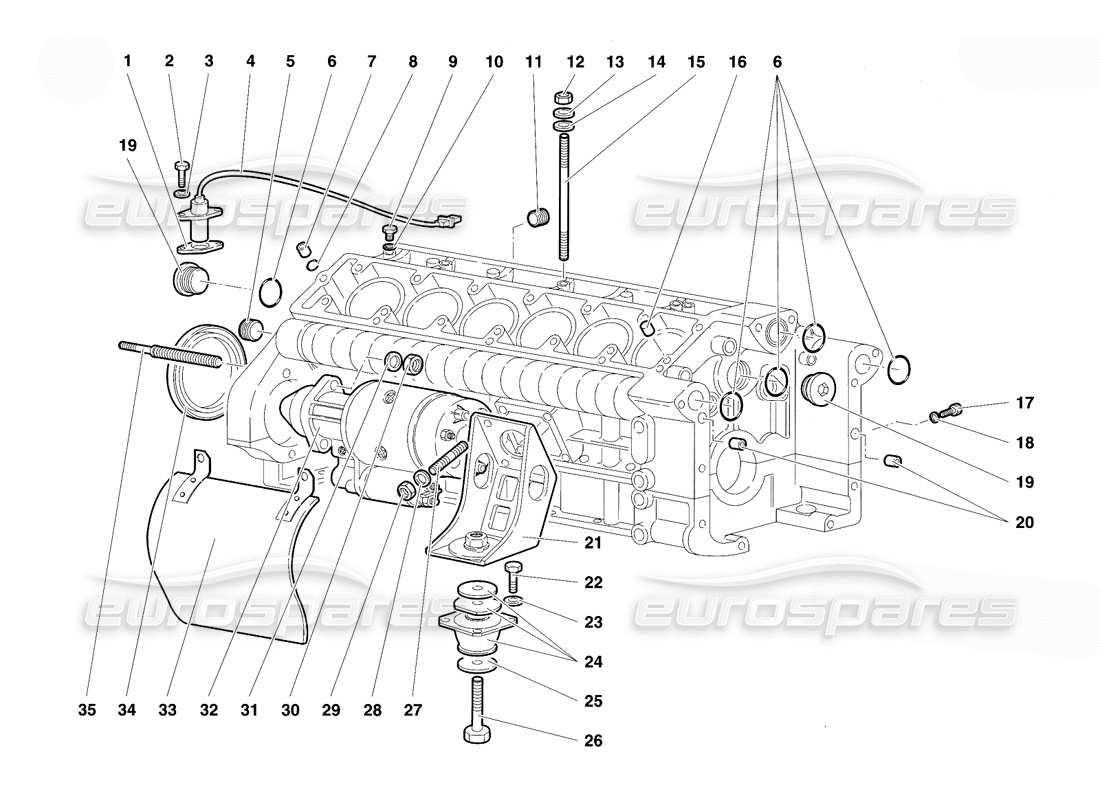 lamborghini diablo se30 (1995) crankase part diagram