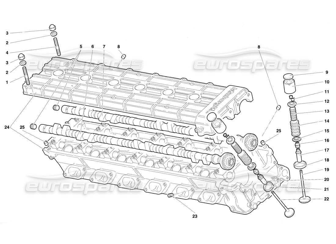 lamborghini diablo se30 (1995) right cylinder head part diagram