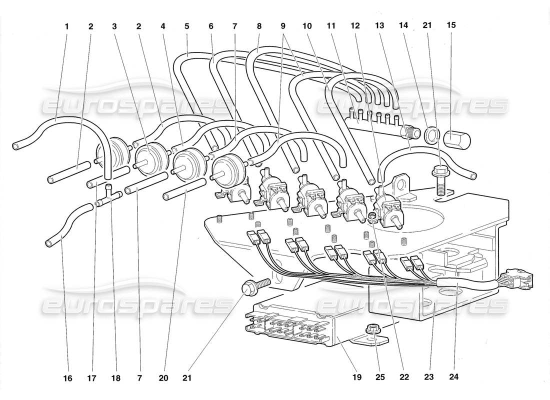 a part diagram from the lamborghini diablo roadster (1998) parts catalogue