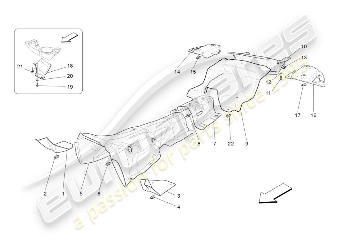 maserati granturismo s (2018) thermal insulating panels part diagram