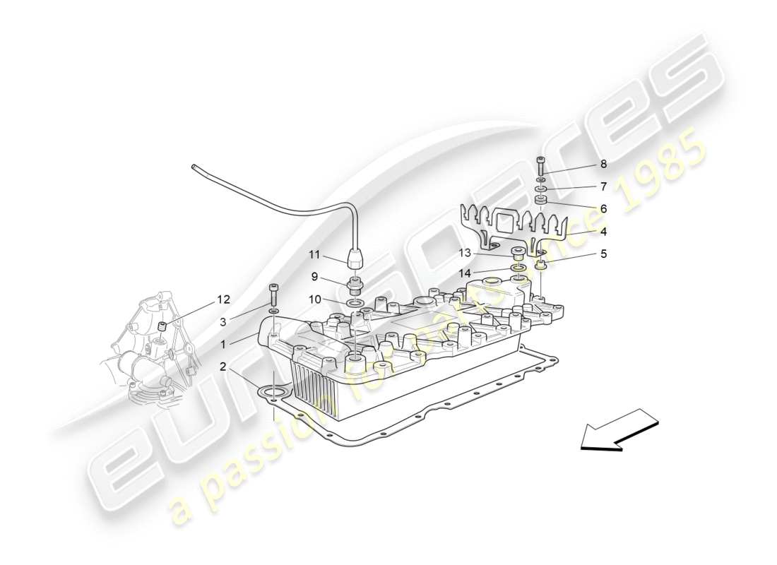 maserati granturismo (2012) heat exchanger part diagram