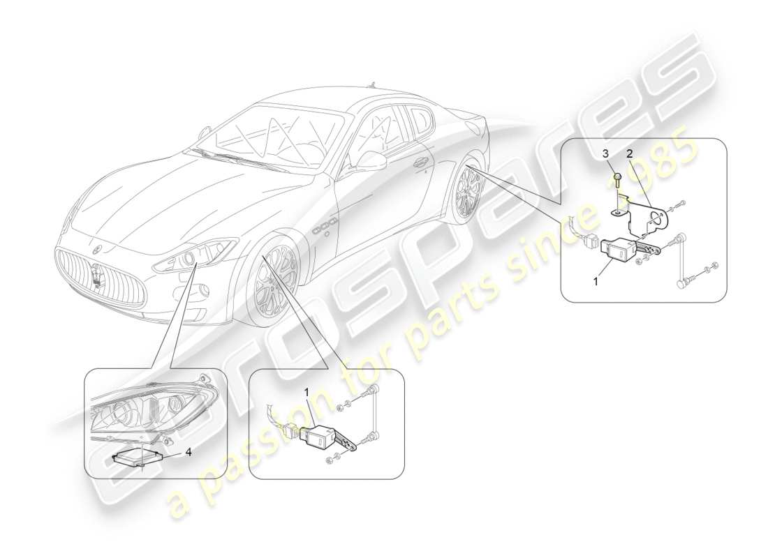 maserati granturismo (2009) lighting system control part diagram