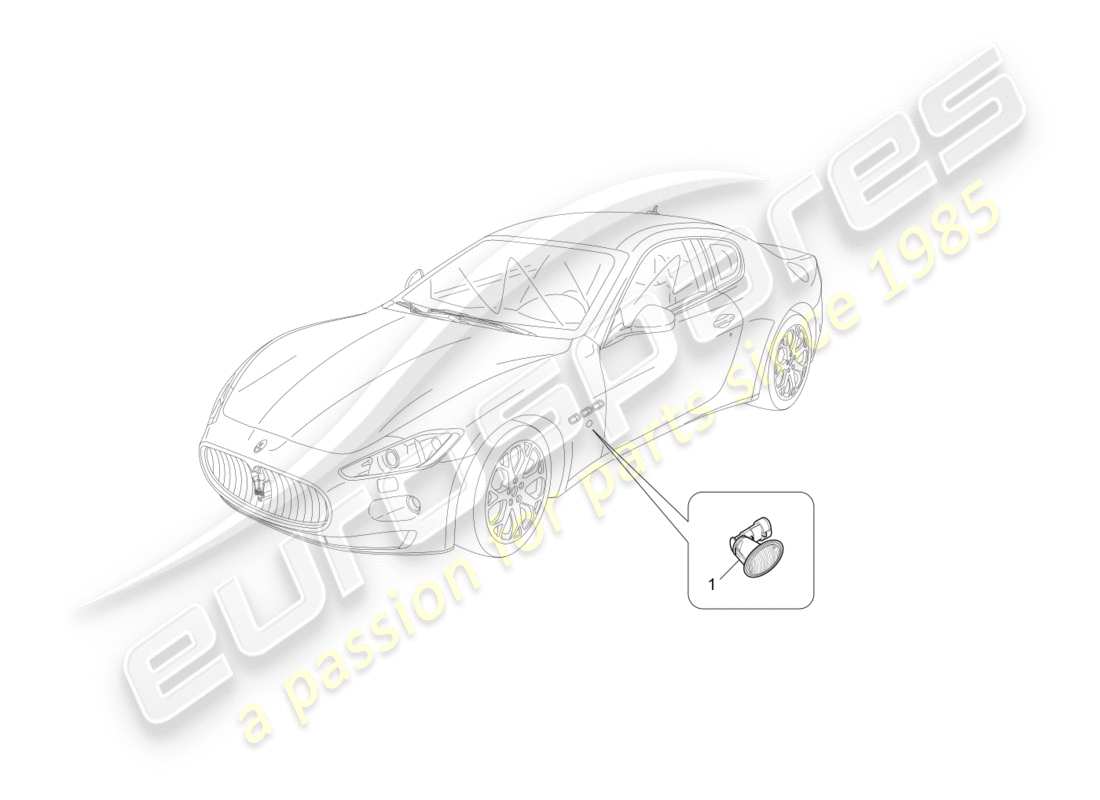 maserati granturismo (2009) side light clusters part diagram