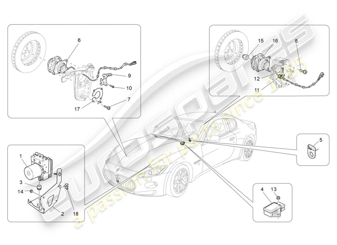 maserati granturismo s (2014) braking control systems part diagram