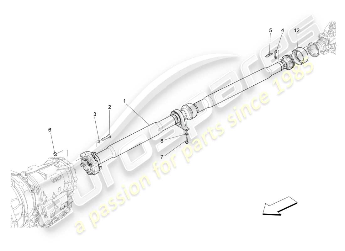 maserati qtp 3.0 bt v6 410hp (2014) transmission shaft part diagram