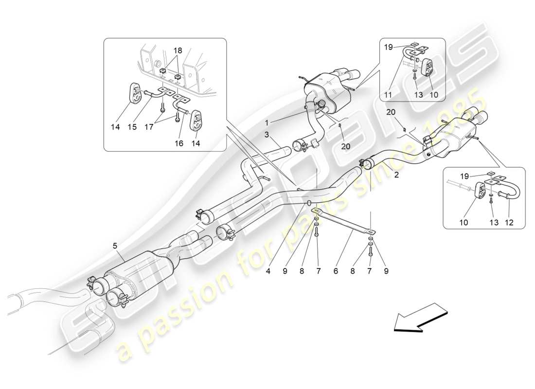 a part diagram from the maserati granturismo s (2019) parts catalogue