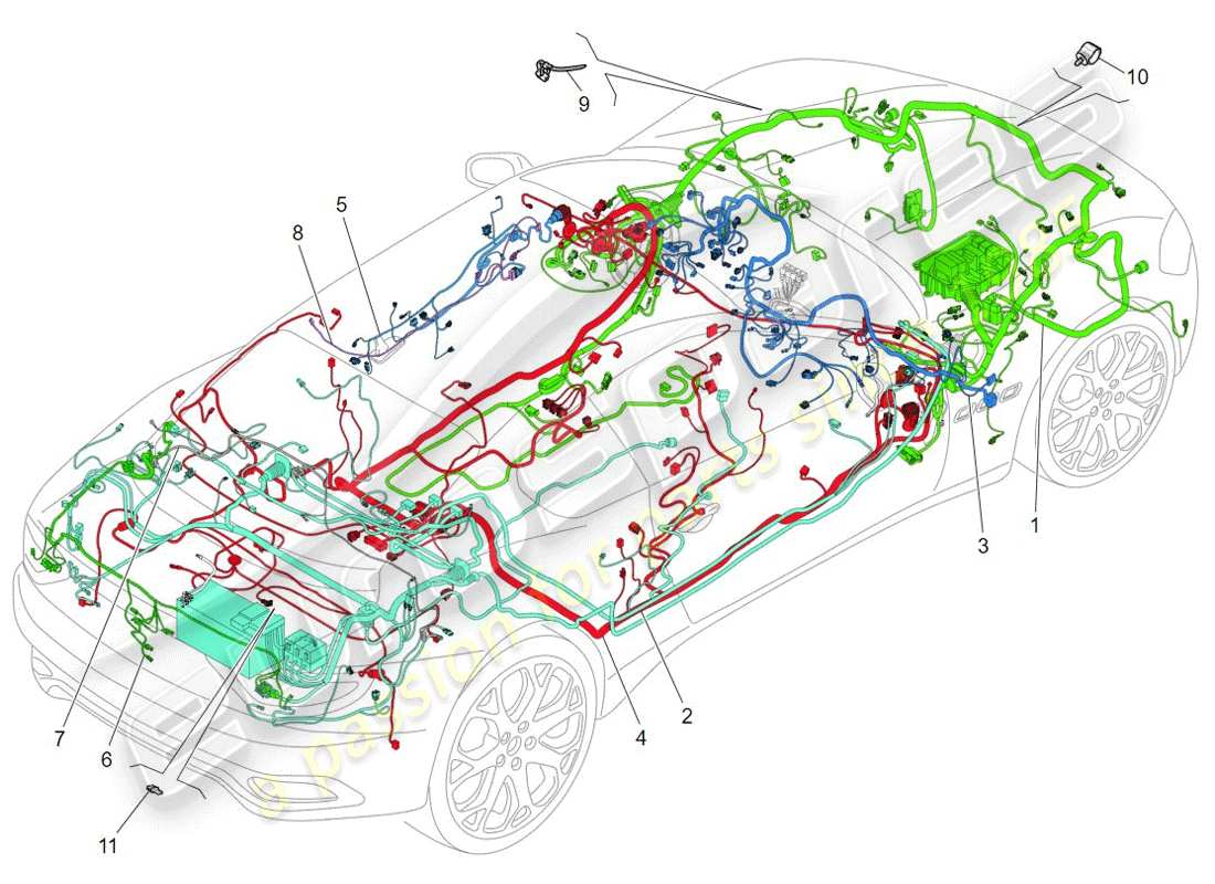 maserati granturismo (2009) main wiring part diagram