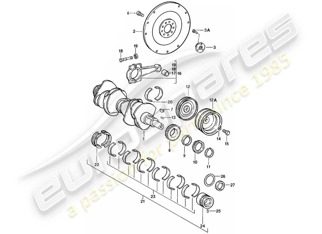 porsche 911 (1981) crankshaft part diagram