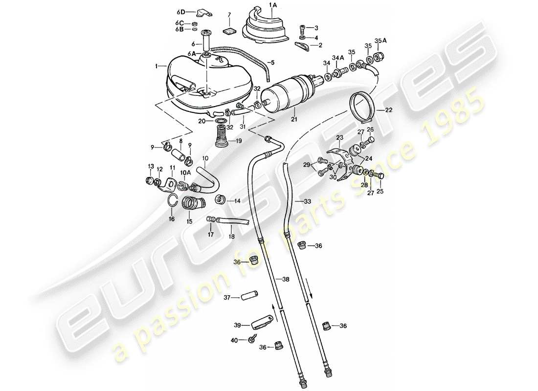 porsche 911 (1981) fuel system part diagram