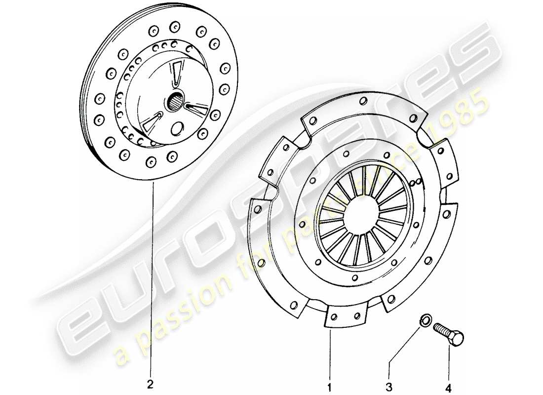 porsche 914 (1970) clutch part diagram