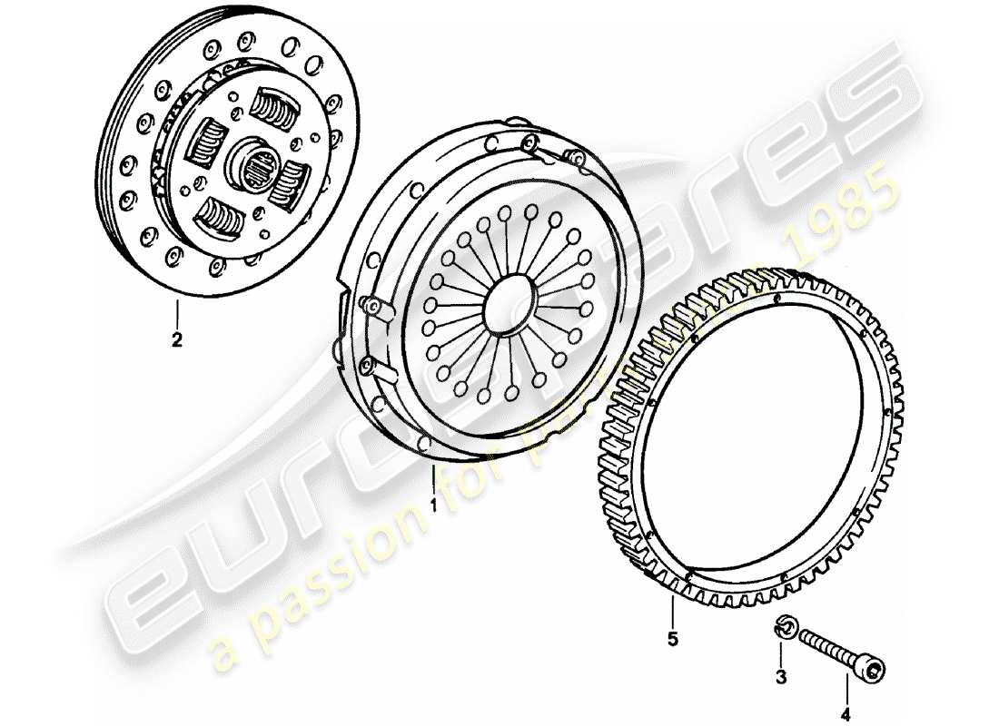 porsche 911 (1980) clutch part diagram