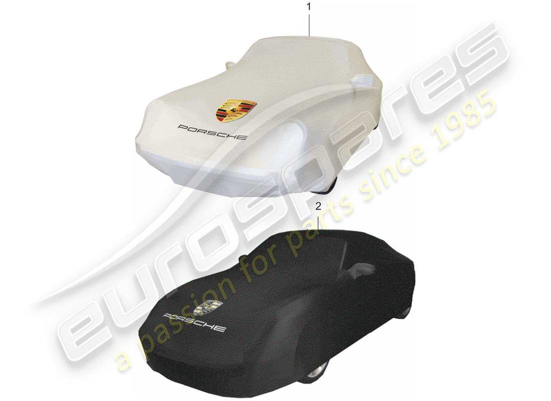 porsche classic accessories (2009) vehicle cover part diagram