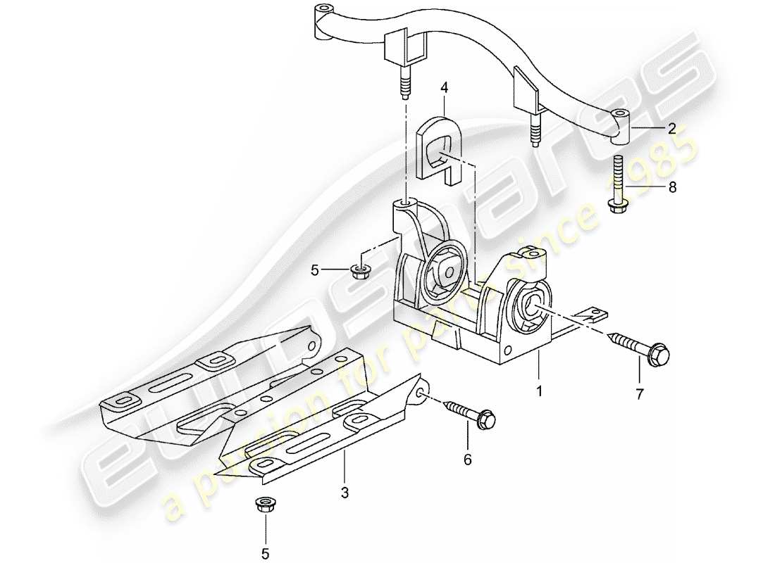 porsche 996 t/gt2 (2005) transmission suspension part diagram