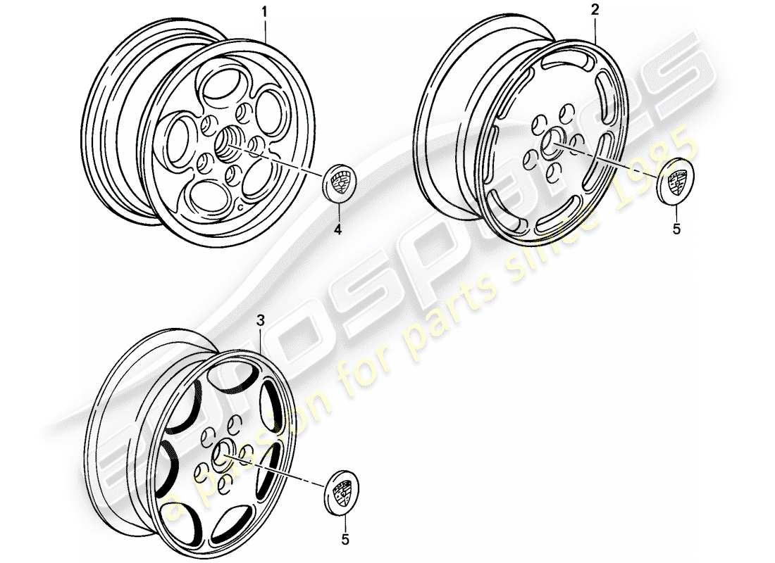 porsche tequipment catalogue (1996) spacer washer part diagram