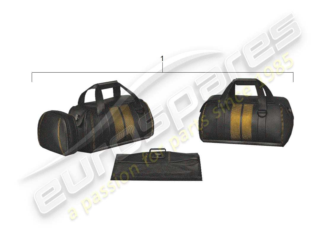 porsche tequipment 98x/99x (2020) travel bags set part diagram