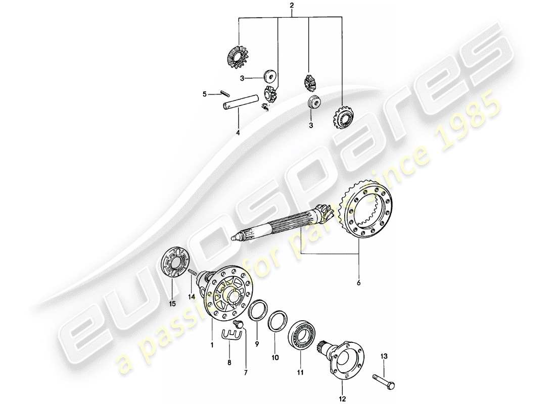 porsche 911 (1980) differential part diagram