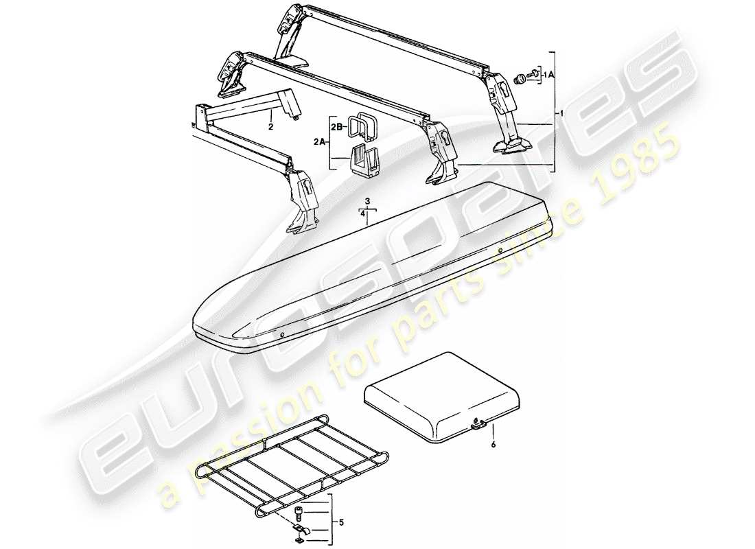 porsche 911 (1981) roof transport system - - 1 - part diagram