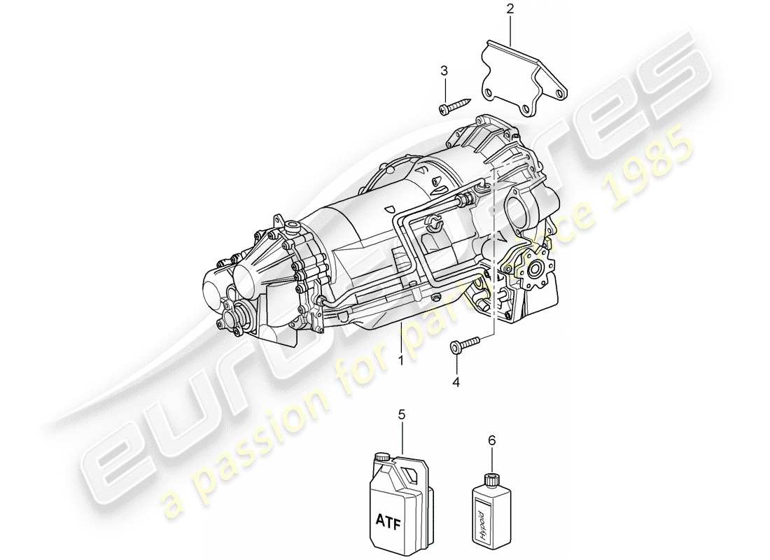 porsche 996 t/gt2 (2005) tiptronic - - replacement transmission part diagram