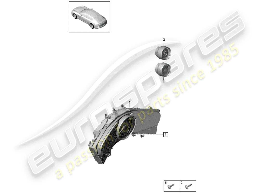 porsche panamera 971 (2019) instrument cluster part diagram