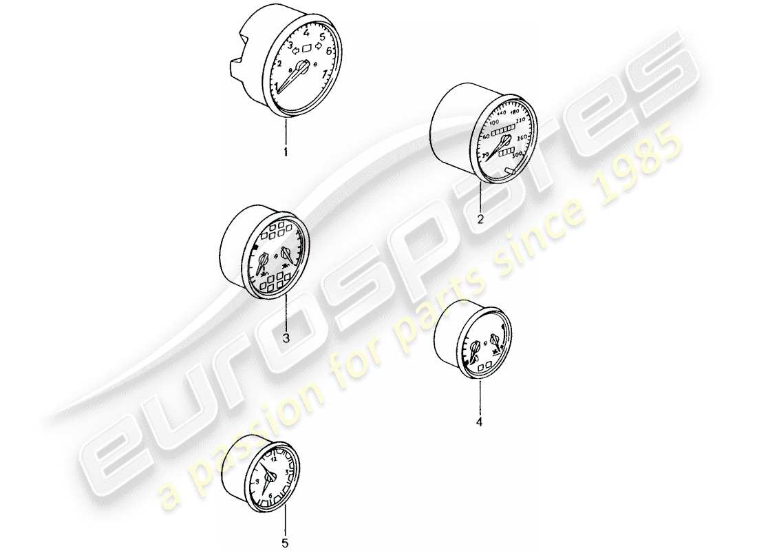 porsche tequipment catalogue (1996) instruments part diagram