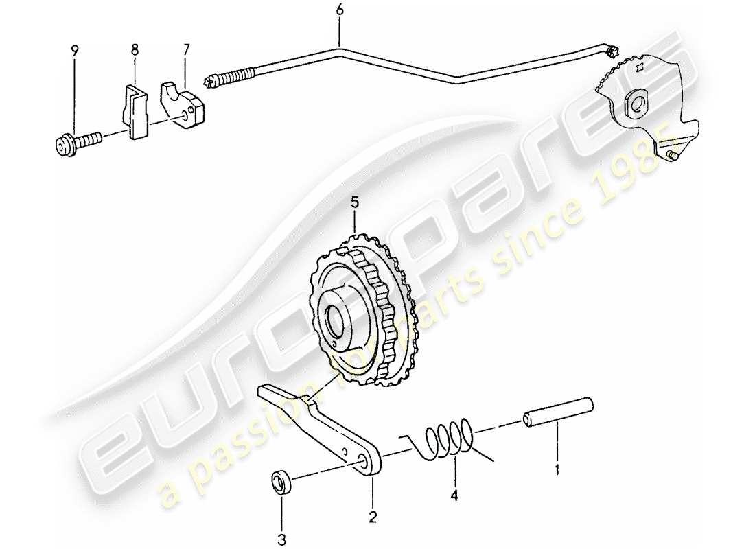 porsche 993 (1997) tiptronic - parking lock part diagram